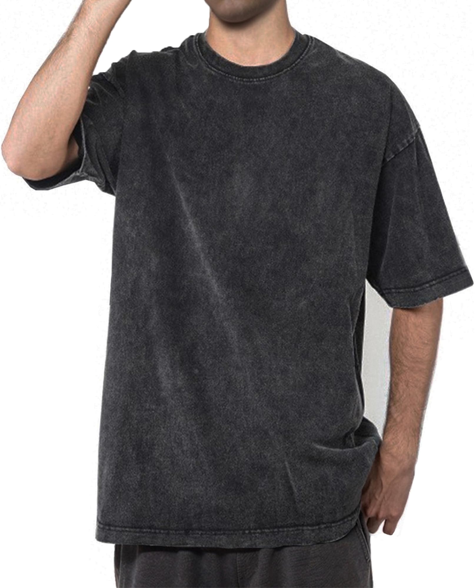 AMZAREA Oversized T-Shirts for Men Vintage Cotton Tee Crew Neck Short Sleeve Tops Men's Loose Fit Casual Fashion Shirt