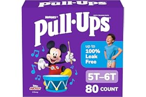 Pull-Ups Boys' Potty Training Pants, Size 5T-6T Training Underwear (46-60 lbs), 80 Count (2 Packs of 40)