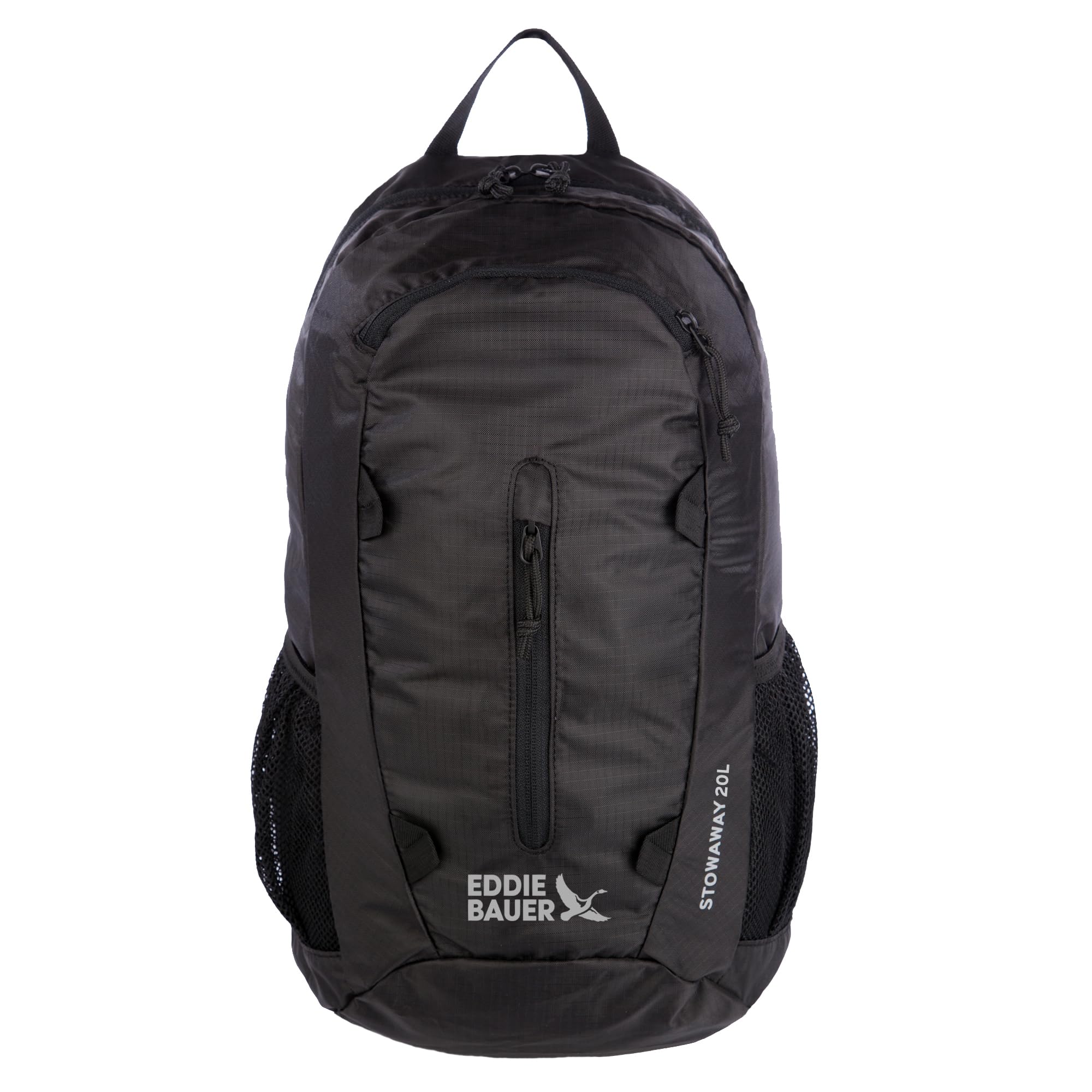 Eddie Bauer Stowaway Packable Backpack | Travel | Outdoor | Lightweight | Foldable | Durable | Ripstop Polyester | 20L – Onyx Black