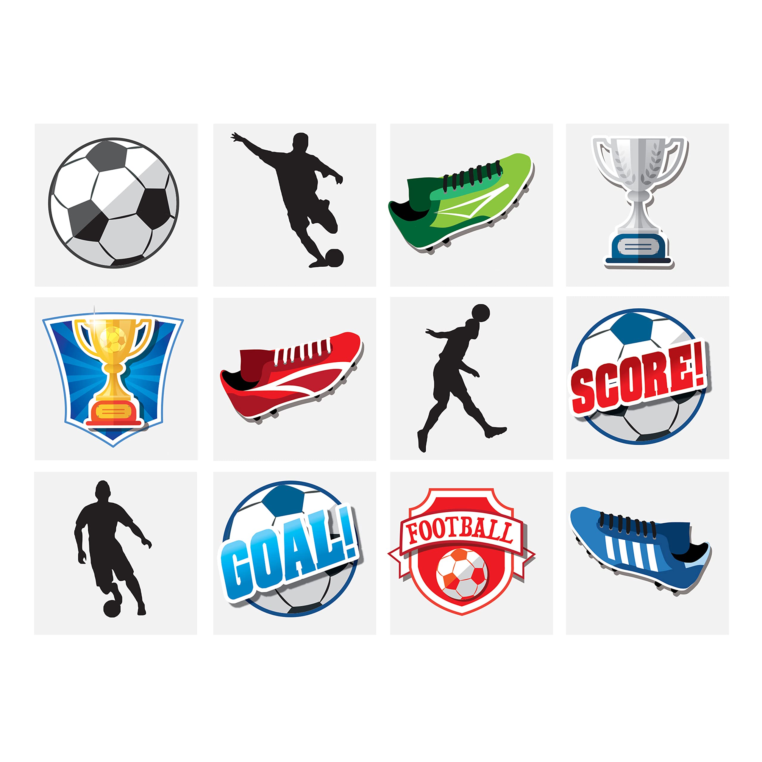 Henbrandt 24 X FOOTBALL CHILDRENS KIDS TEMPORARY FUN TATTOOS BIRTHDAY PARTY LOOT BAG FILLERS