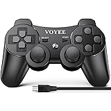 VOYEE Wireless Controller Compatible with PS3 Controller, Enhanced Move/Motion Gamepad with Upgraded Joystick, Double Shock C