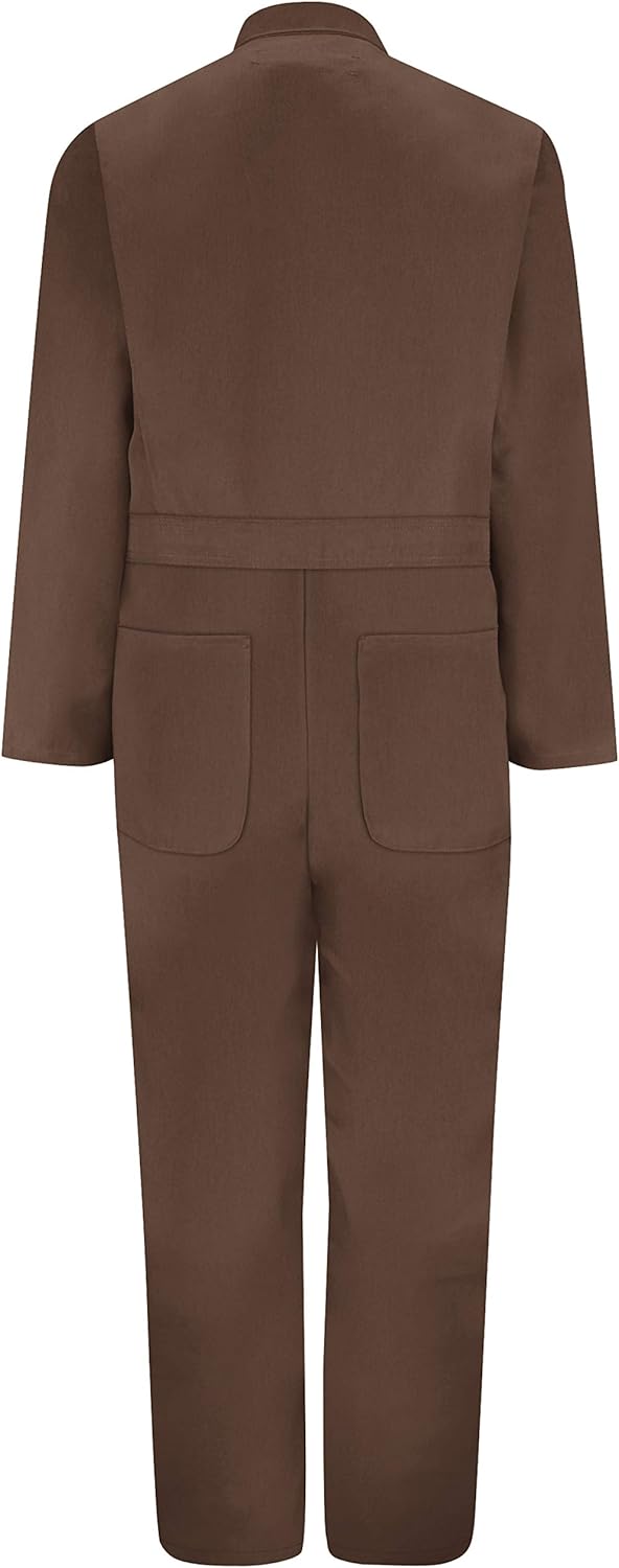 Red Kap Men's Long Sleeve Twill Action Back Coverall: Clothing