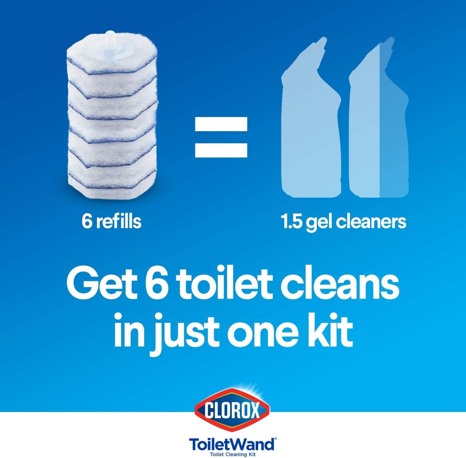 Clorox ToiletWand Disposable Toilet Cleaning System - ToiletWand, Storage Caddy and 6 Disinfecting ToiletWand Refill Heads (Packaging May Vary) (03191): Health & Personal Care