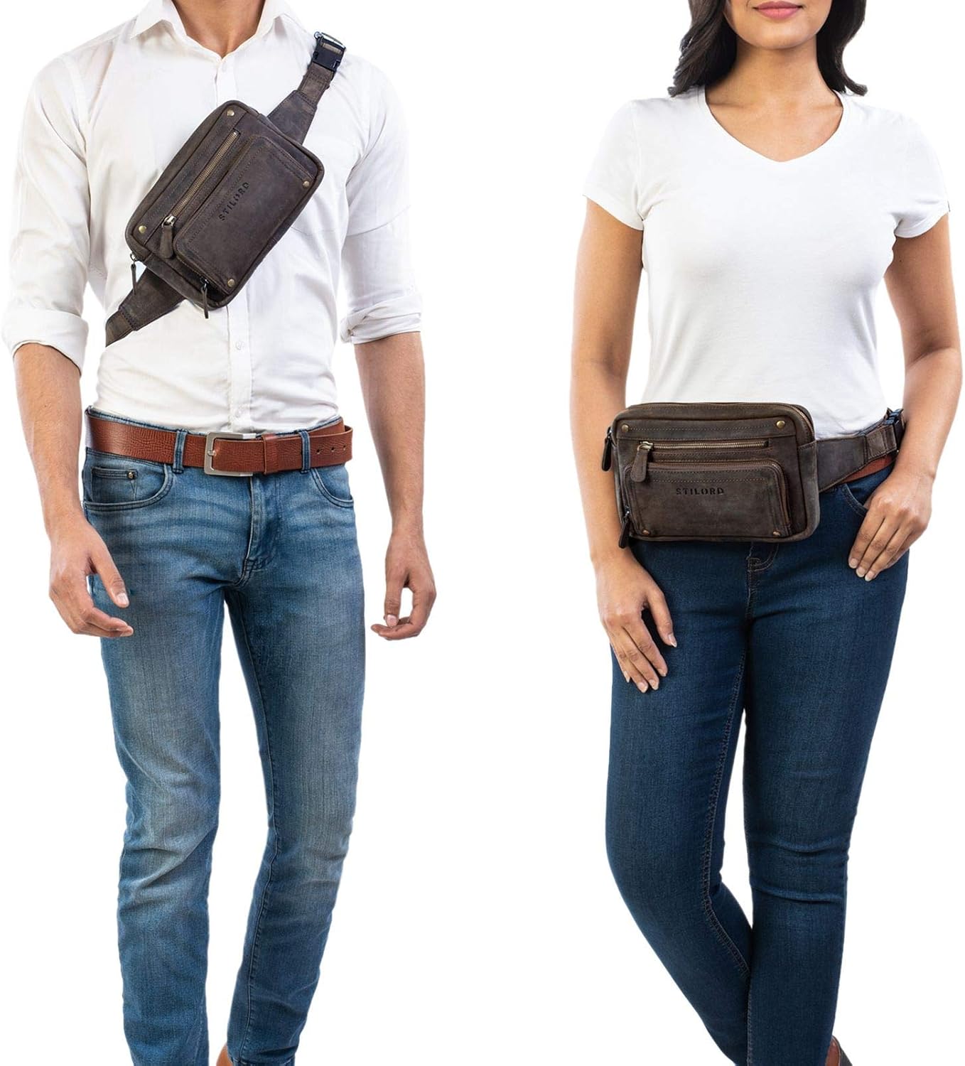 STILORD 'Lou' Leather Belt Pouch Hip Bag Vintage Bum Bag for Men Women Bumbag for Jogging Festival Travel Dog Walking in Genuine Leather - Image 3