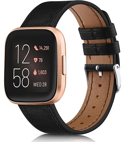 Amazon.com: WFEAGL for Fitbit Versa Band, Top Grain Leather  display picture 3