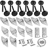 EXERAUO Garage Door Hinges and Rollers for 8 Ft High Doors Hardware Kit | 12 Black Nylon Garage Door Rollers, 6200-2RS Bearings, Galvanized Steel Hinges and Brackets, Lift Cables