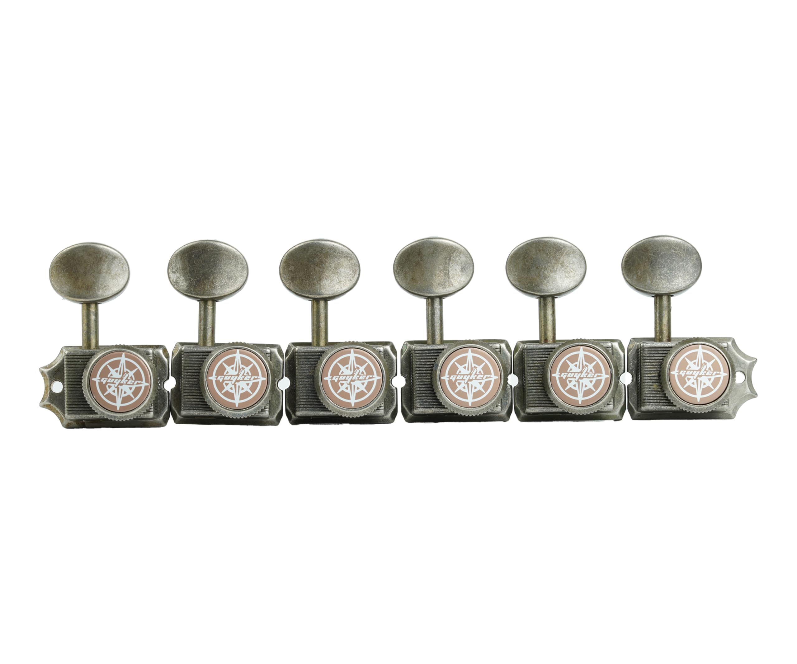 Guyker 6-in-line Vintage Guitar Lock String Tuners – Locking Tuning Key Pegs Machine Heads Replacement Parts for ST TL Style Electric Guitars – relic