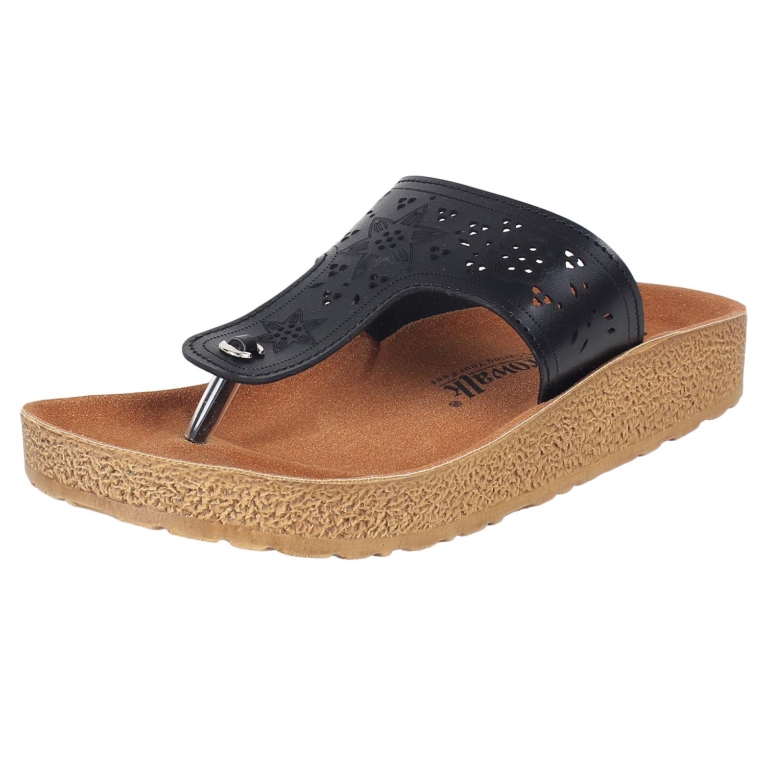 AEROWALK Ck21 Black Flip-Flops - 7 UK 