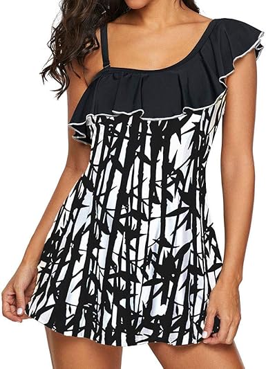 plus size off the shoulder swimdress