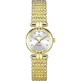 FANMIS Vintage Gold Petite Women's Bracelet Watch Elegant Design Dress Watches Luxury Updated Gold Waterproof Watch Minimalism Bracelet Watch with Tools Included