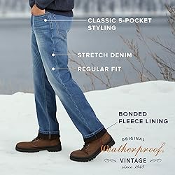 Fleece-Lined Regular Jeans - Baltic Wash by