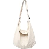 Large Canvas Tote Crossbody Shoulder Bag for Women & Men, Hobo Messenger Laptop Handbag, Work College Travel