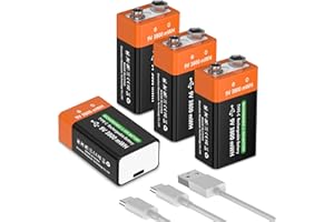 TAYUZH 4Pack 9V Rechargeable Battery 3800mWh 9 V High Capacity Lithium Batteries for Smoke Detectors, Microphone, Alarms, Toys, Torches, Medical Devices etc