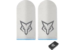 RINSFOX Mobile Phone Game Finger Sleeves [6pcs], Anti-Sweat Breathable,Gaming Sleeve,Thumbs Finger Gloves Cover Sleeve for League of Legend, PUBG, Rules of Survival, Knives Out (Gray [Glass-Silver Fiber])