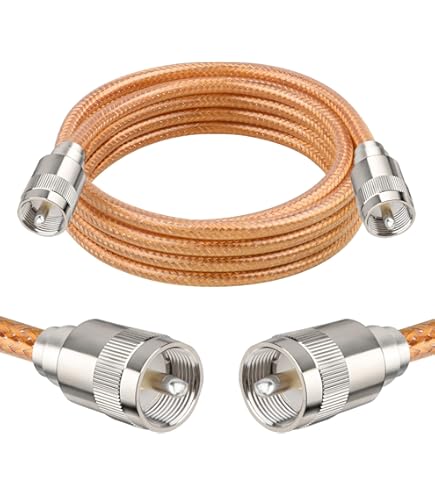 Superbat CB Coax Cable, PL-259 UHF Male To Male Jumper (2ft,RG142