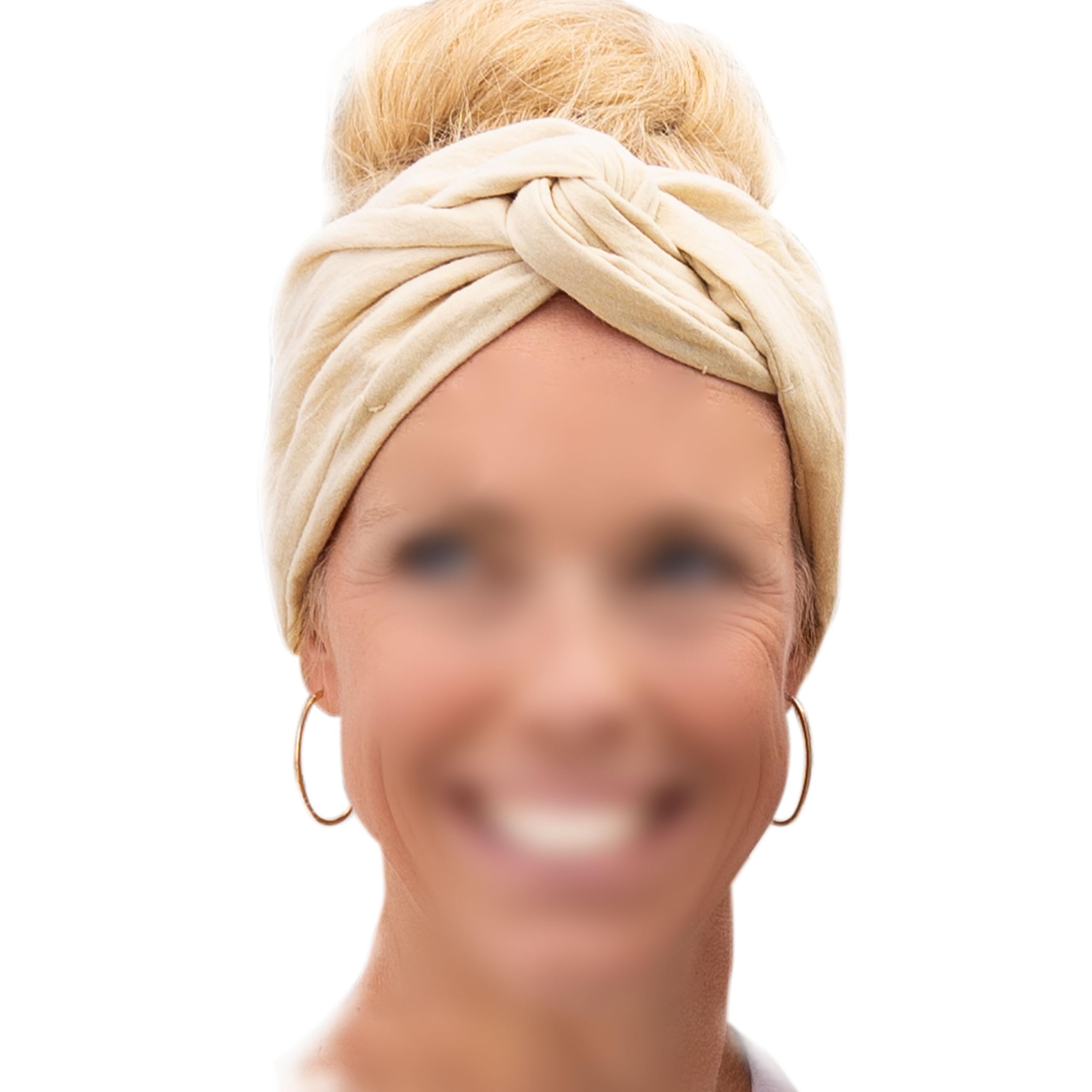 Papierdrachen Muslin Hair Band for Women for Self-Tying - Knot Band - Headband - Hair Accessories - Autumn and Summer - Beige - for Women