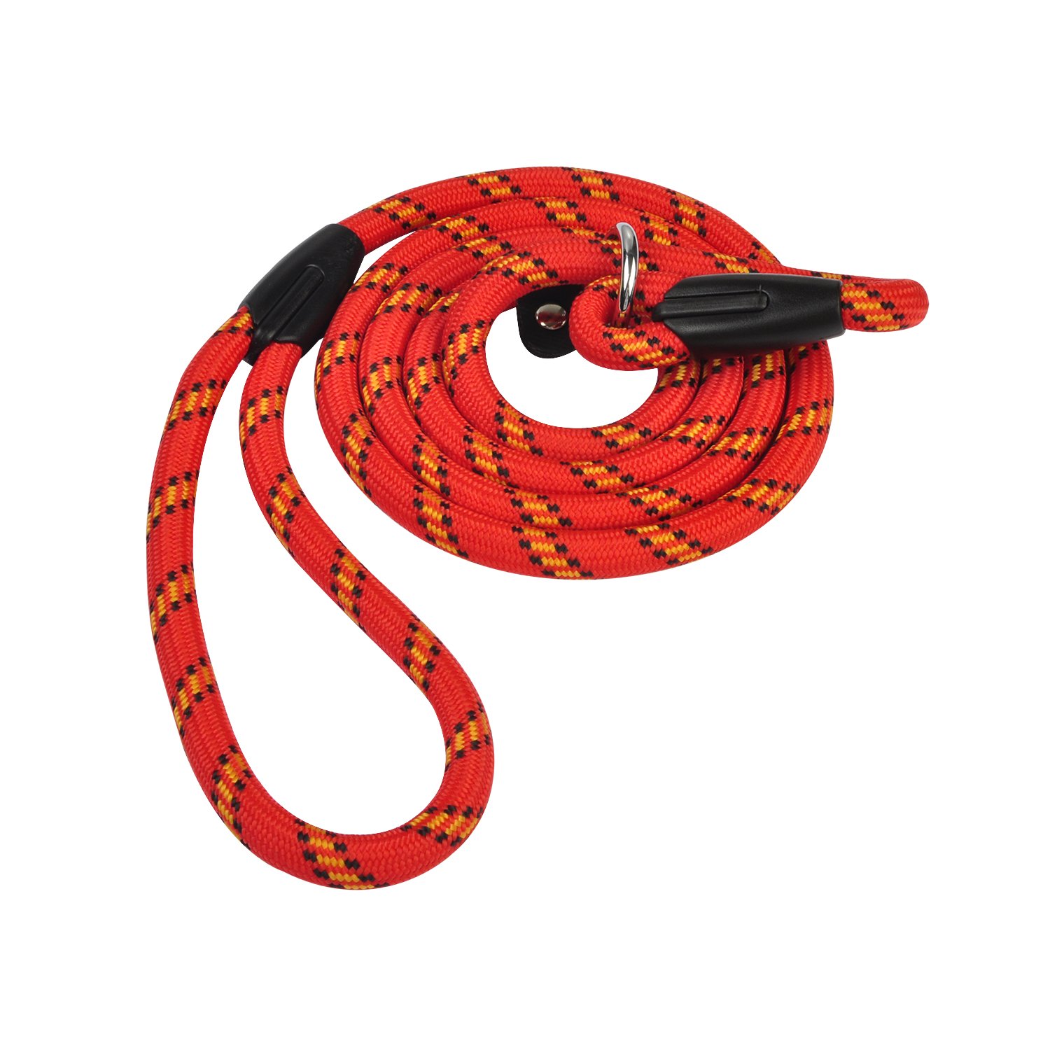 Ciaoed Gewebtes Hundegeschirr, Rot 1,75m Lang Verfilzt Gepolsterter Griffgeflecht Verstellbares Haustiertraining mit Krawatte