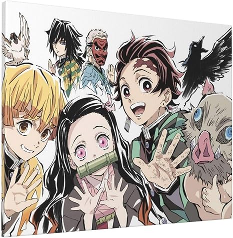 Amazon Co Jp 鬼滅の刃 164 アートパネル水彩画 フレーム 湿気を防ぐ 油絵 キャンバスアート アートフレーム額縁付き パネルアート インテリア 絵画 壁掛け 飾り絵 装飾軽くて取り付けやすい 40x50cm ホーム キッチン