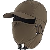 Home Prefer UPF50+ Waterproof Mens Earflaps Winter Hat Fleece Lined Trooper Trapper Hat for Hunting Fishing Hiking