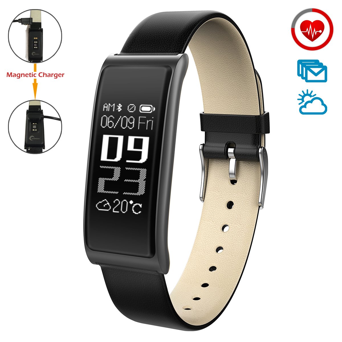 CHEREEKI Fitness Trackers, 0.96'' Touch Screen Smartwatch Activity Tracker  with Heart Rate Monitor Sleep Monitor Message SNS Alert - Buy Online -  47976011