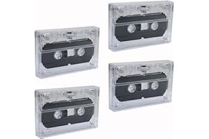 AACGIN 4Pcs Blank Cassette Tape with Boxes 30 Mins Blank Tape Magnetic Audio Tape Recording Player for Speech Music Recording