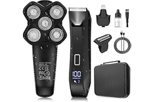 SUTTIK Manscape Body and Ball Trimmer for Men, Bald Head & Body Shaver, 3-in-1 Pubic Groin Nose Hair Trimmer, Head Shaver for Bald Men & Body Groomer, Electric Razors for Smooth Shaving, IPX7 Waterproof