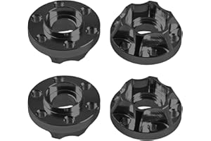 Vgoohobby Metal RC 12mm Wheel Hex Hub Extension Combiner Compatible with 1.9/2.2inch Wheel Rim Axial SCX10 Traxxas TRX4 D90 1/10 RC Crawler (9mm, Black)