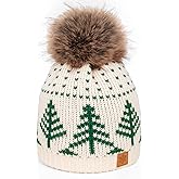 LILLBJORNEN Womens Winter Knit Beanie Fleece Lined Hat with Pom Thick Warm Cable Hat for Women Men Teens
