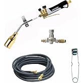 Sievert Industries Turboroofer Detail Torch Kit | 18" Torch Assembly, Adjustable Regulator, 25 ft UL-Listed Hose &amp; Flint Striker, Windproof Flame, DS2944-NP