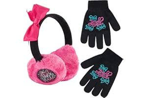 Nickelodeon Girls Winter Plush Earmuffs and Glove Set, JoJo Siwa For Ages 4-7
