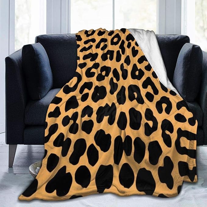 Cool Animal Leopardprint Flannel Fleece Blanket Ultra Soft Cozy Warm Throw