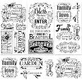 Vintage Word & Flower Rub-On Transfers - 3 Sheets, Black, For Furniture & DIY Crafts