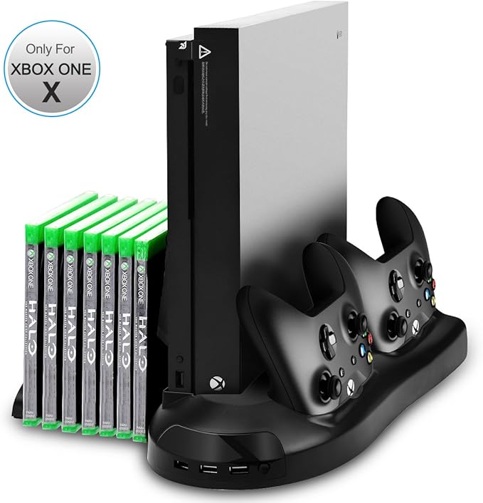 Xbox One X Stand, Sotical Veamor Vertical Stand Nonslip with Cooling