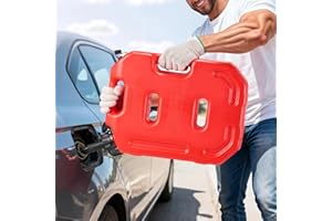 Uargd 2.6-Gallon Portable Fuel Tank with Spout and Lockable Holder, 15 L/min Flow Rate, Durable and Spill-Resistant Design fo