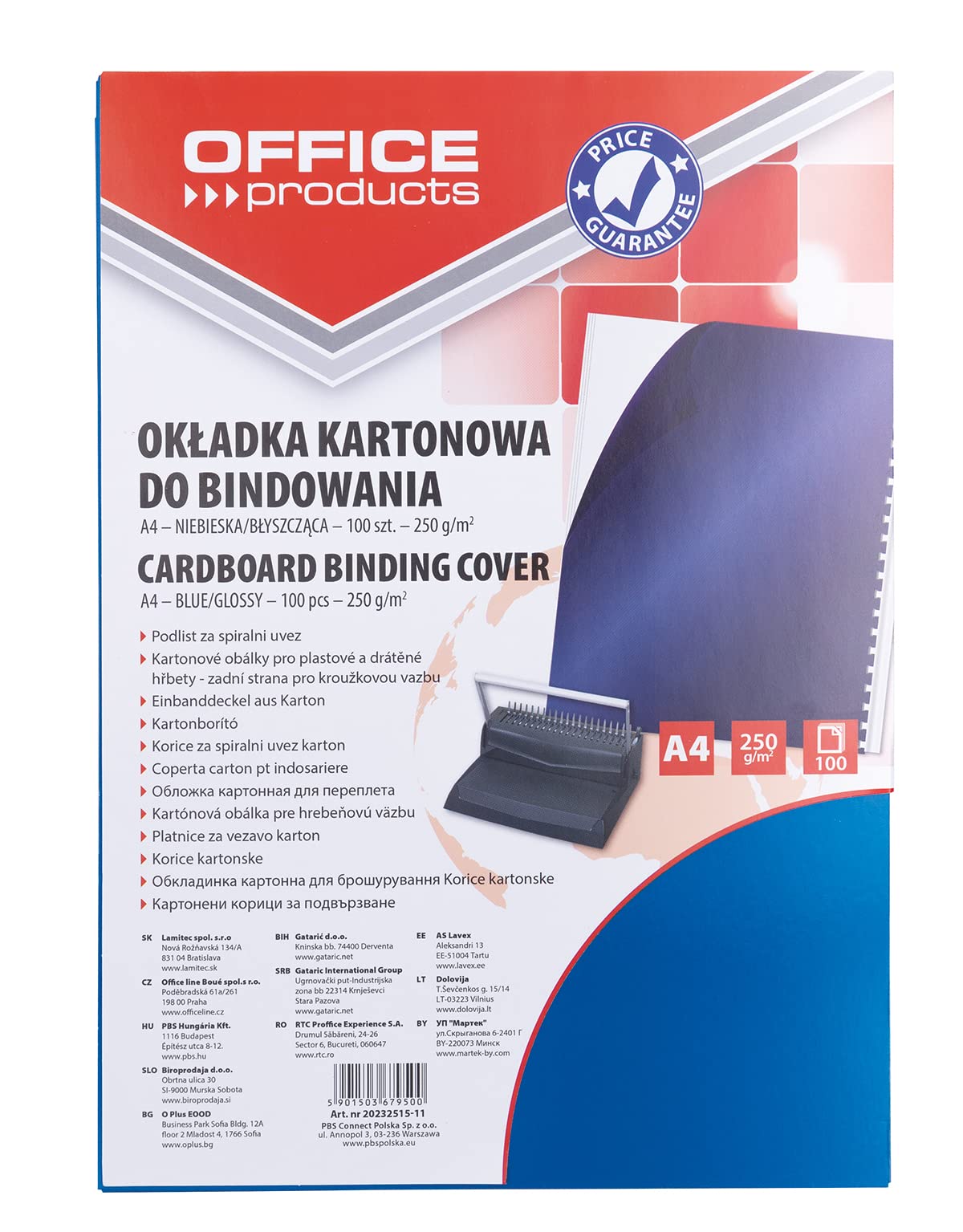 Binding Covers Office Products Cardboard A4 250 GSM 100 Pcs Glossy Dark Blue/Presentation/Type-for Binding/Kind-Back, Cardboard/Material-Cardboard/Colour-Dark Blue/Format-A4