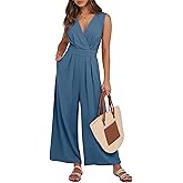 ANRABESS Women Jumpsuits Sleeveless V Neck Elegant Dressy Casual Backless One Piece Pants Romper 2026 Summer Outfits