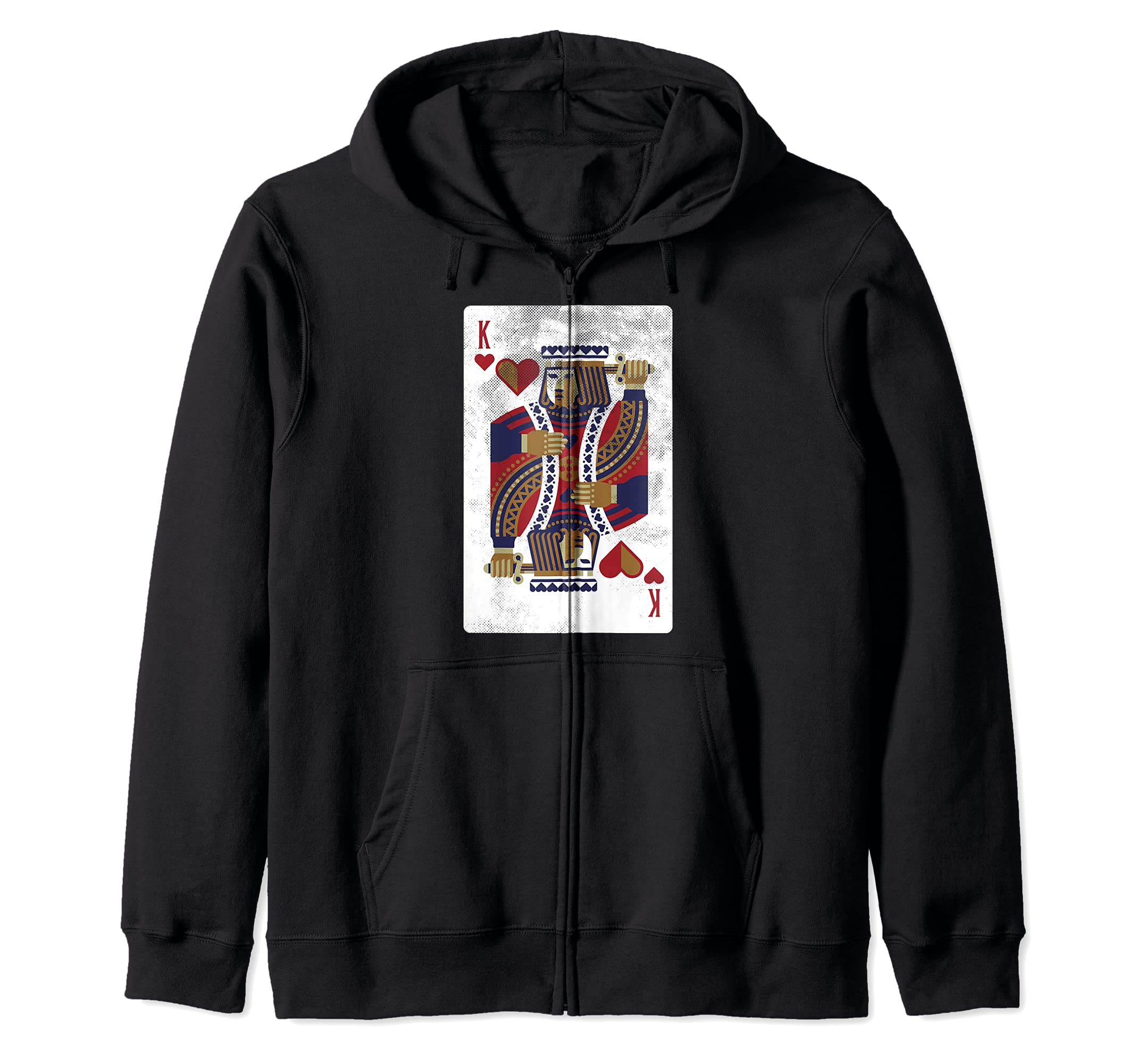 King Of Hearts Card Design Poker Player Funny Zip Hoodie