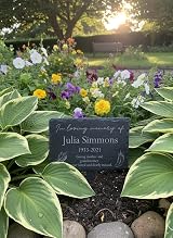 ukgiftstoreonline Personalised In Loving Memory Feathers Slate Marker Garden view 2