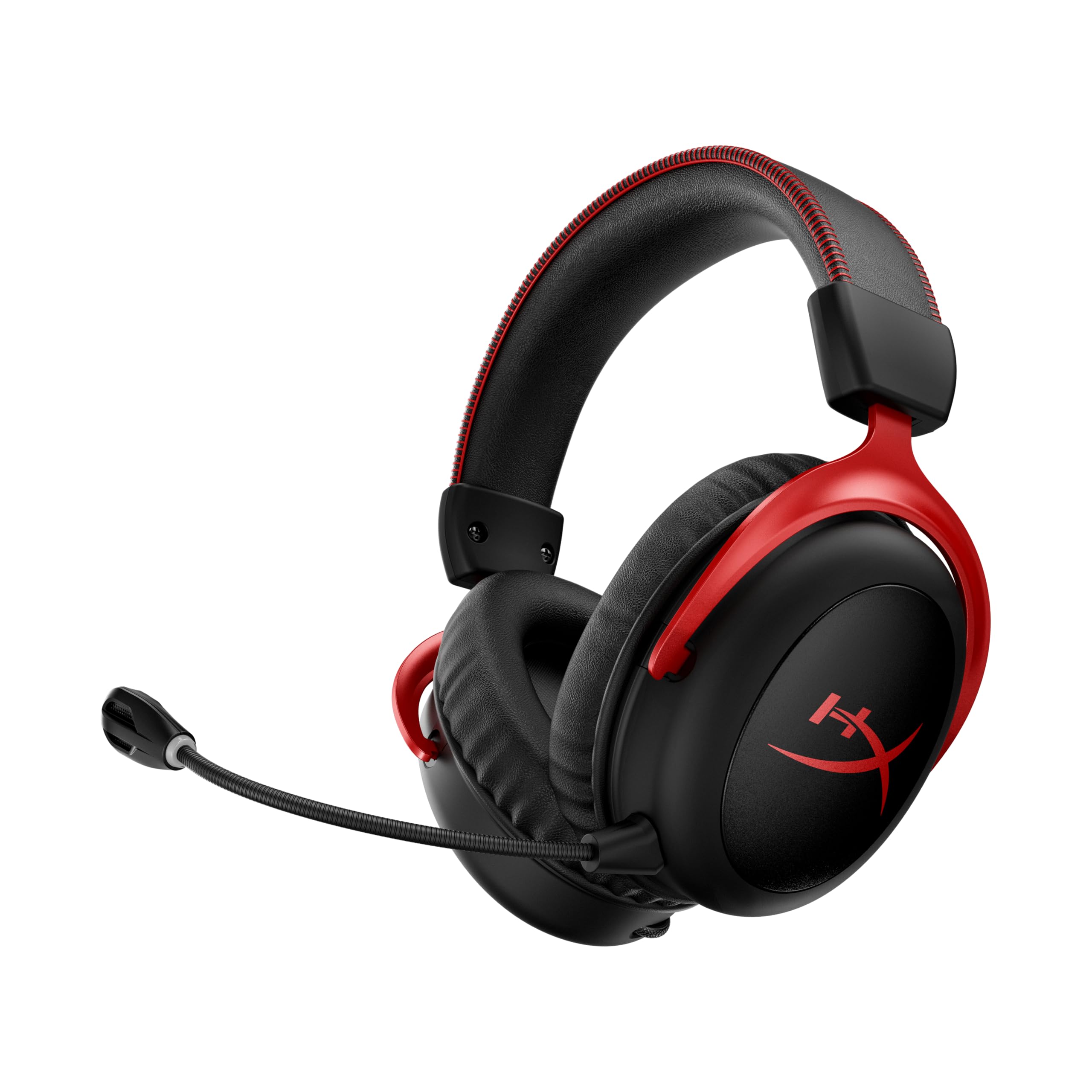 HyperX Cloud II Wireless Gaming-Headset, 2,4-GHz, 30 Std. Akku, 20 m Reichweite, DTS Headphone Spatial Audio, 53-mm-Treiber, HyperX Komfort, abnehmbares Mikrofon, Schwarz-Rot