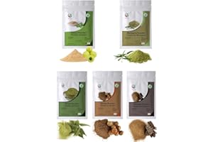 Herbal powders for Hair (Each 100g) | Amla, Reetha (Aritha), Shikakai, Bhringraj & Neem | 100% Pure herbal combo | By Yogi’s 
