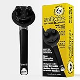 The Original Smiling Sponge Handle Soap Dispensing Handle by Smilyeez - Dish Wand for The Smiling Scrub Sponge (Black)