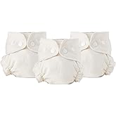 Esembly Cloth Diaper Inner - Organic Cotton, 3-Pack, Size 1 (7-17lbs) | Fitted Diaper, Soft, Ultra-Absorbant, Trim-Fitting Layer, Pairs with Waterproof Outer for Blow-out Proof Diapering