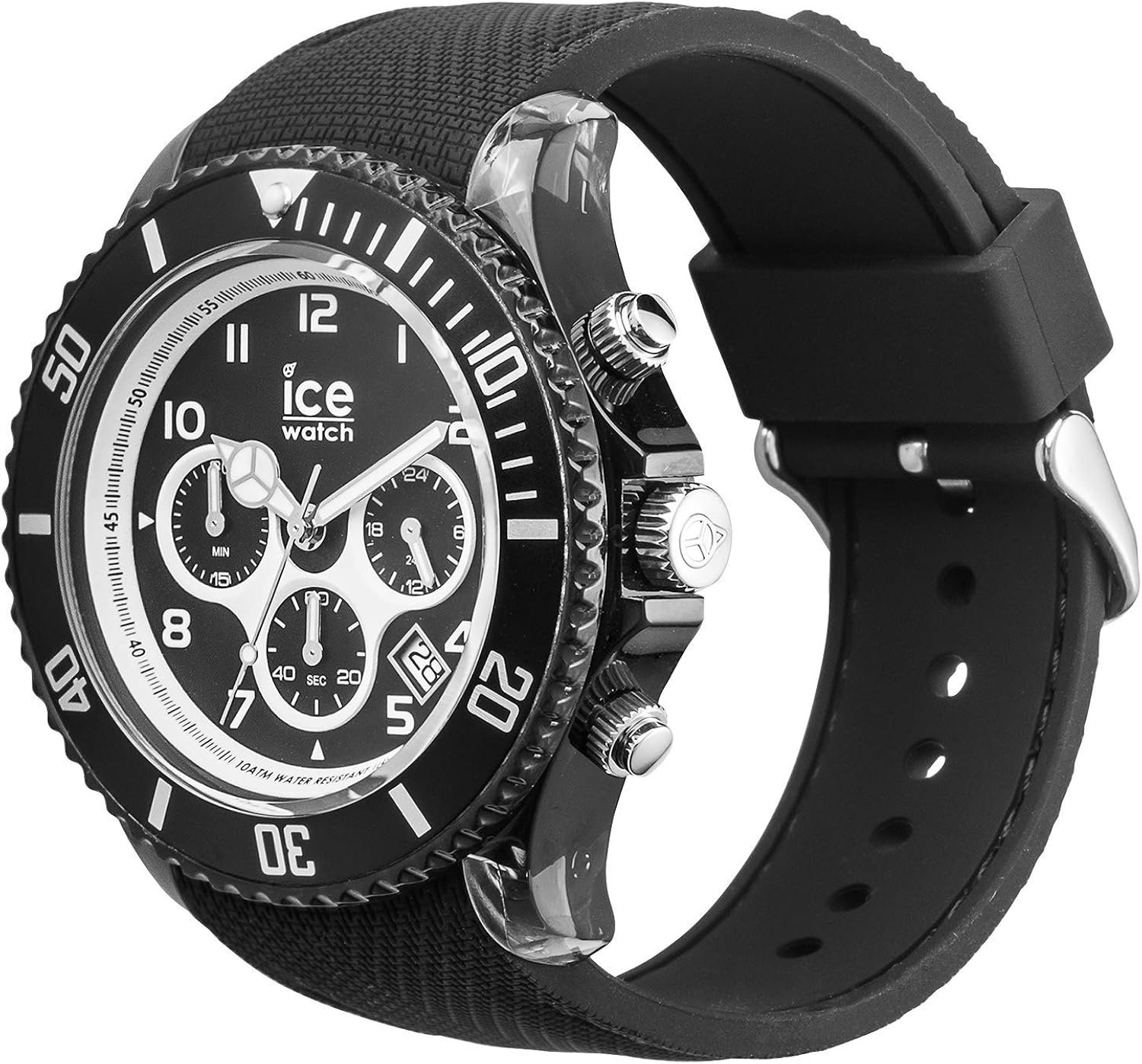 Ice-Watch - ICE Dune Black - Men's Wristwatch with Silicon Strap - Chrono - 014216 (Large), Large (44 mm) - Image 3