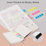 EMSHOI A5 Notebook Lined Journal 320 Pages 100gsm Pink Vegan Leather view 4