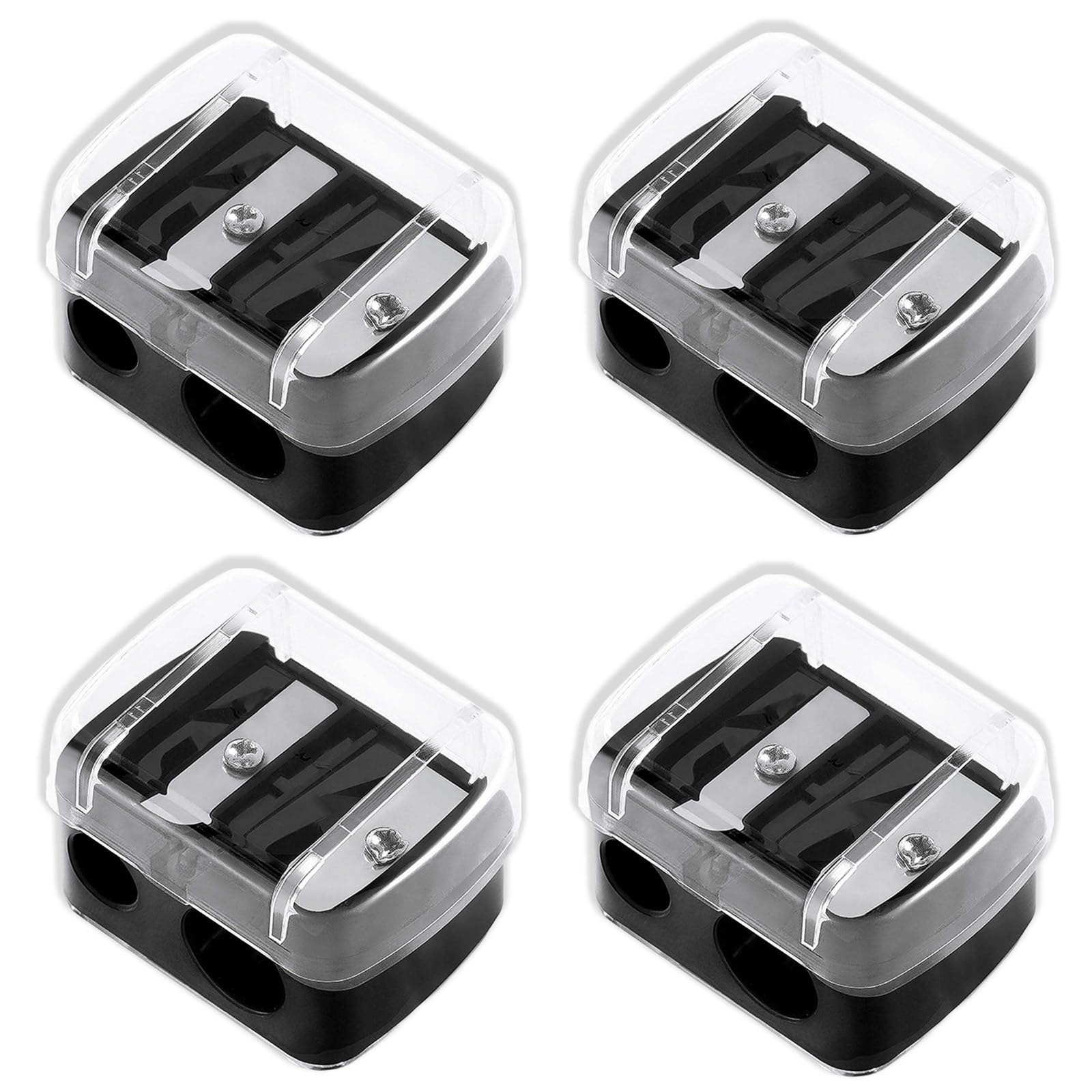 4 Pcs Eyeliner Sharpener, Lip Liner Sharpener, 2 Holes Dual Eye Pencil Sharpener, Eyebrow Pencil Sharpener for Eyebrow Pencil Eye Pencil Eye Liner Lip Line Brow Pencil