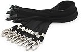 EasyBadge Black Lanyards ID Badges 10 Pack Safety Breakaway Metal Lobster Clip view 1