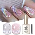BORN PRETTY Magnetic Gel Nail Polish Silver Holographic Cat Magnetic Eye Gel Polish Nail Gel Soak Off Nail Art Salon Manicure Collection Gift