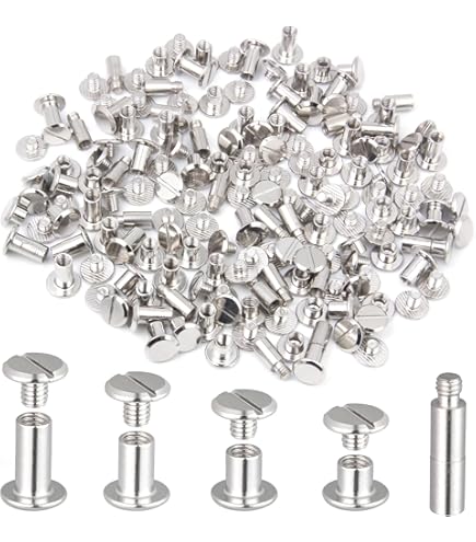 thumbnail image 2 of 100 Pack 2 Inch Aluminum Screw Posts – Chicago Binding Screws / Binder Posts 2 of 4