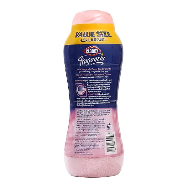 CLOROX FRAGANZIA IN-WASH SCENT BOOSTER CRYSTALS IN ROSE SCENT, 70OZ | LAUNDRY SCENT BOOSTER CRYSTALS | IN-WASH SCENT BOOSTER FOR FRESH LAUNDRY IN ROSE SCENT 70 OUNCE CRYSTALS