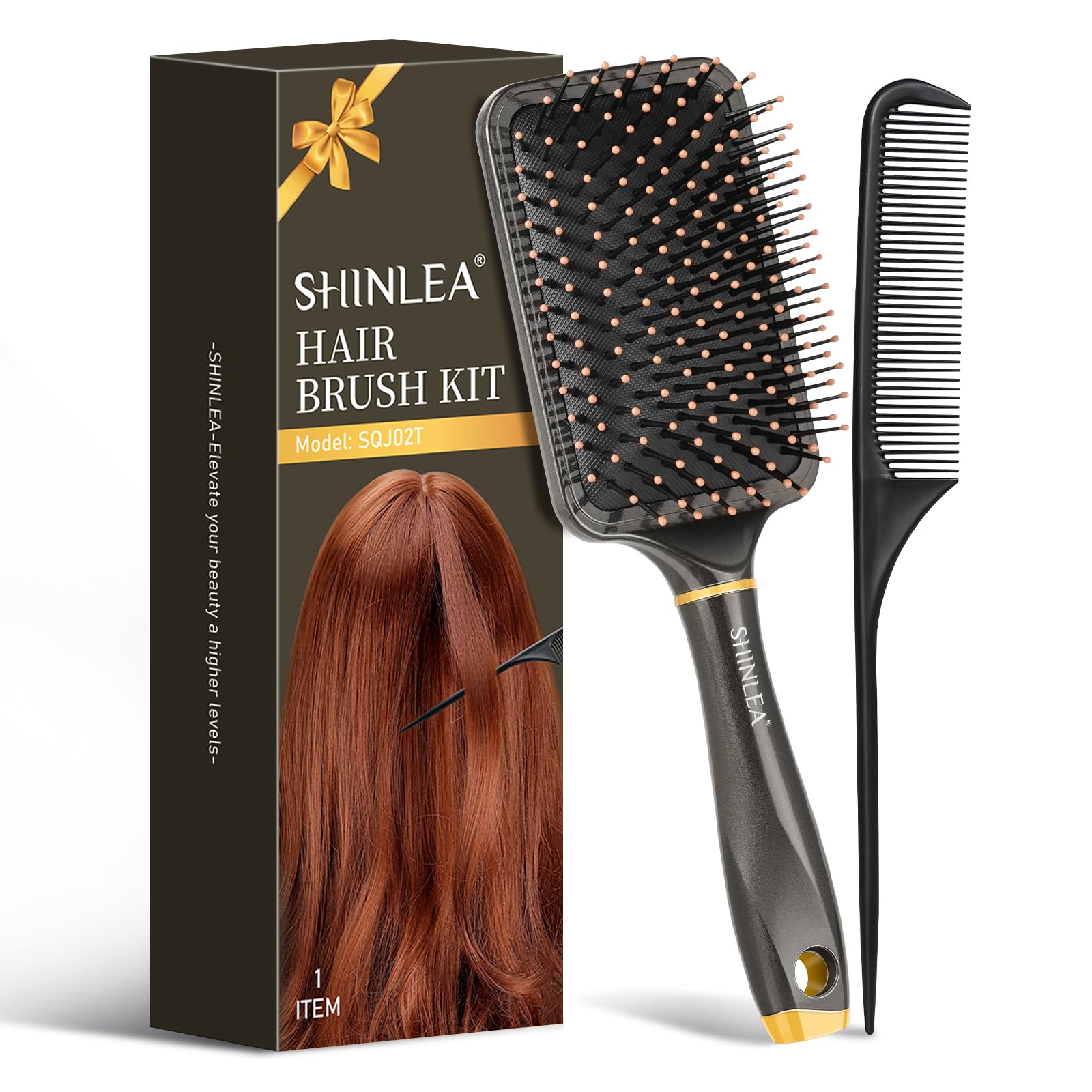 SHINLEA Detangler Hair Brush Set, Large Paddle Cushion Hairbrush for Blow Drying & Detangling, Massaging Scalp Hairbrush for Men Women Kids, Reducing Tangle and Hair Breakage, Promoting Hair Growth
